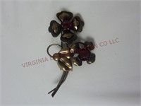 Vintage Sterling Silver Flower Brooch / Pin