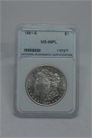 1881 s Morgan Dollar MS66PL