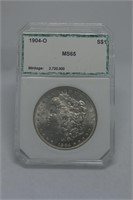 1904 o Morgan Dollar MS65