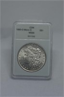 1880 o (micro O) Morgan Dollar MS 66