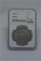 1893 Morgan Dollar AU50
