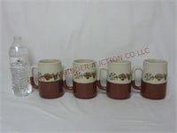 Vintage Stoneware Seashell Mugs ~ Set of 4