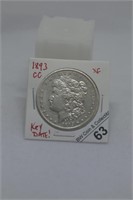 1893 cc Morgan XF - Nice Coin-Key Date