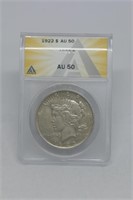 1922 Peace Dollar AU50