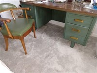 Vtg  wood desk and chair