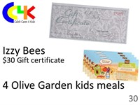 $30 gift certificate & 4 Olive Garden kids' meals