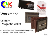 Carhartt wallet w/4 Panda Express cards (10% off 5