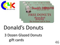 3x 1 dozen glazed donuts gift card