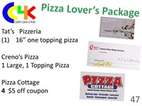 1 lg. 1-item pizza (Tat?s Pizzeria) & 1 large 1-it