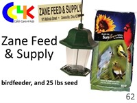 Bird feeder & 25 lb. bag of birdseed