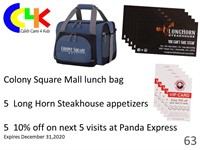 Insulated lunch bag with 5 free appetizers/dessert
