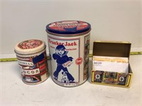 Vintage food tins & Tin Recipe box