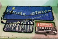 Assorted Wrenches & 3/8 Socket Set