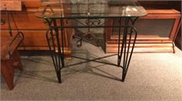 Metal and Glass Console Table