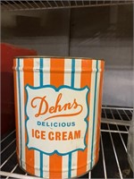 Dehns Metal Ice Cream Container no lid