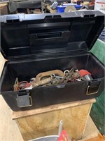 Tool Box with clamps, shears, vise grips