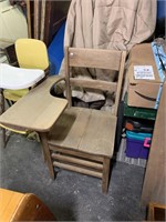 vintage wood arm desk chair