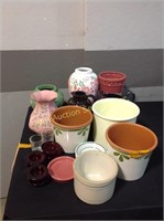 Ceramic Vases, Pitchers, Crocks, Candle Holders