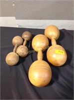 (2) sets of wood "Dumbbells"