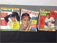 (3) 1950's Baseball Stars Magazines