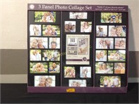 Three Panel Photo Collage Frame Holds 27 Pictures