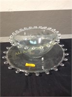 Heisey Lariat Large Punch Bowl and Platter