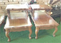 PAIR OF FRENCH STYLE STEP END TABLES