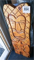 Carved wooden Tiki 45" x 16"