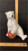 Polar bear statue/stocking holder