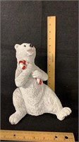 Polar bear statue/stocking holder