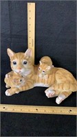 Cat family statue