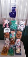 Beanie Babies in cases (10) & 3 others