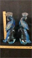 Glass bird statues