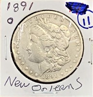 1891 O Morgan US Silver Dollar New Orleans