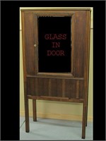 WALNUT CHINA CABINET W/ GLASS DOOR , SHELVES AND