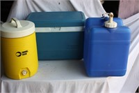 Cooler, water cooler, and water jug