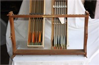 Bow and arrow holders , 2 boxes of arrows