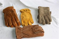 4 pair leather gloves
