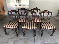 5 Vintage Walnut Dining Chairs