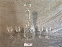 5 Pcs Noble Leaded Crystal Decanter Set