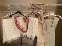 Variety of curtains, lace table clothes & cover