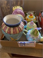 2 boxes ONEIDA asst teapots & water pitcher