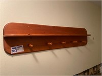 Wooden wall mounted coat rack 4' L x 10" W