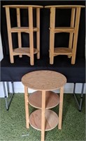 Four Wooden Round Tables