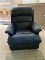 Blue Leather Recliner (matches sofa)
