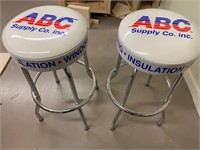 Set of chrome bass ABC stools