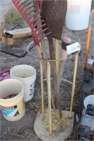 Garden Hand Tools in Metal Stand