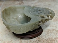 Antique Carved Asian Inkwell (jade?)