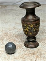 Musket Ball and Small Bronze Vase
