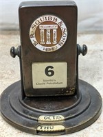 E.R. Squibb & Sons antique brass Calendar